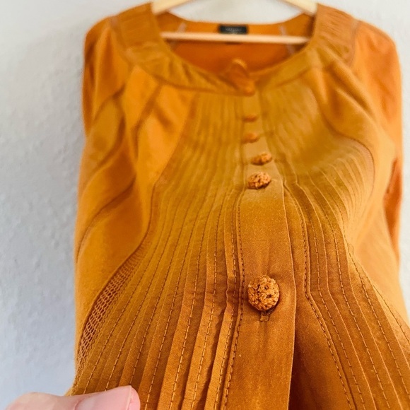 Anthropologie Deletta Screened Striped Silk Blend Blouse - Picture 10 of 11